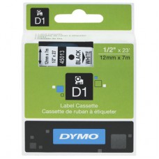 Dymo Black on Whiteite 12mmx7m Tape