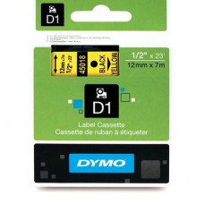 Dymo Black on Yellow 12mmx7m Tape