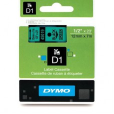 Dymo Black on Green 12mmx7m Tape