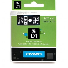 Dymo Whiteite on Black 12mmx7m Tape