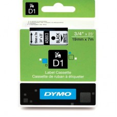 Dymo Black on Whiteite 19mmx7m Tape