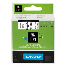 Dymo Black on Whiteite 24mmx7m Tape